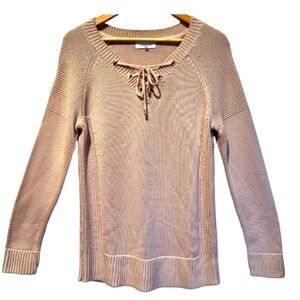 Calvin Klein Long Sleeve Lace Up Tunic Sweater Small